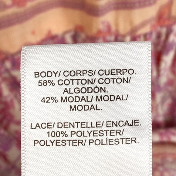 Lucky Brand Womens Tiered Dress L Pink Mixed Print Tie Shoulder Floral Flowy‎ - Picture 9 of 10